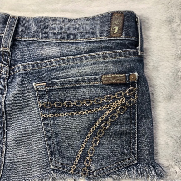 7 For All Mankind -Homemade Jean Frayed Mini Skirt - Picture 6 of 8